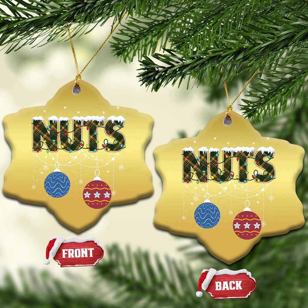 Christmas Couples Christmas Ornament Chestnuts Xmas Matching Family Funny Nuts TS02 Snow Flake Gold Print Your Wear