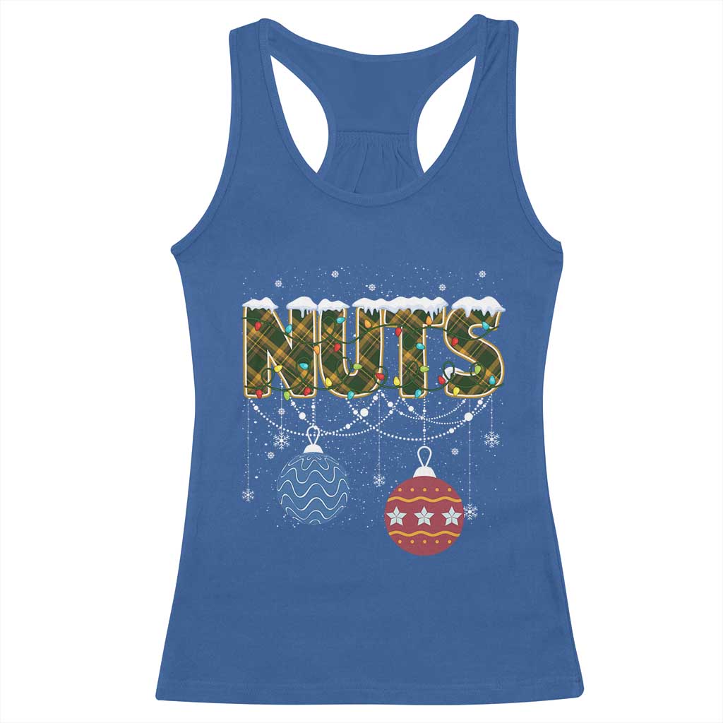 Christmas Couples Racerback Tank Top Chestnuts Xmas Matching Family Funny Nuts TS02 Royal Blue Print Your Wear