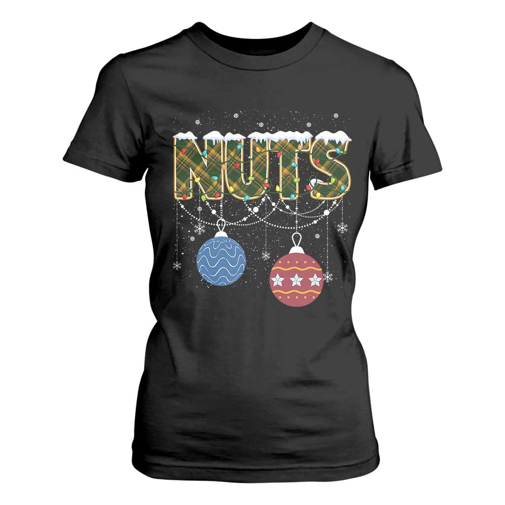 Christmas Couples T Shirt For Women Chestnuts Xmas Matching Family Funny Nuts TS02 Black Print Your Wear