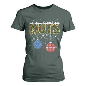Christmas Couples T Shirt For Women Chestnuts Xmas Matching Family Funny Nuts TS02 Dark Forest Green Print Your Wear