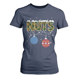 Christmas Couples T Shirt For Women Chestnuts Xmas Matching Family Funny Nuts TS02 Navy Print Your Wear