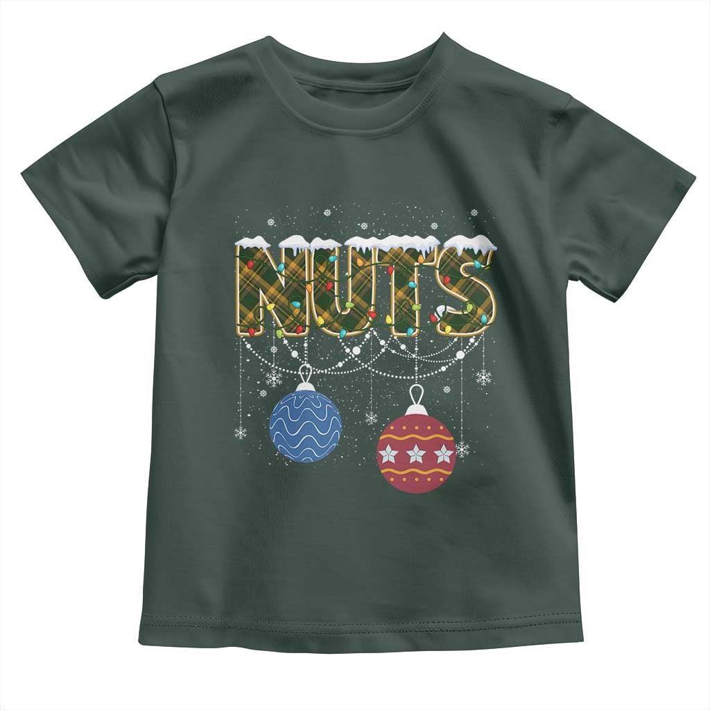 Christmas Couples Toddler T Shirt Chestnuts Xmas Matching Family Funny Nuts TS02 Dark Forest Green Print Your Wear
