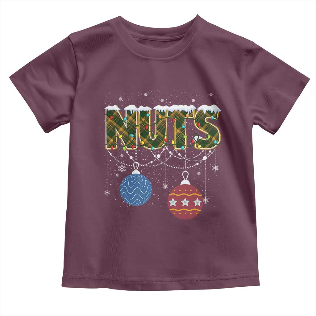 Christmas Couples Toddler T Shirt Chestnuts Xmas Matching Family Funny Nuts TS02 Maroon Print Your Wear