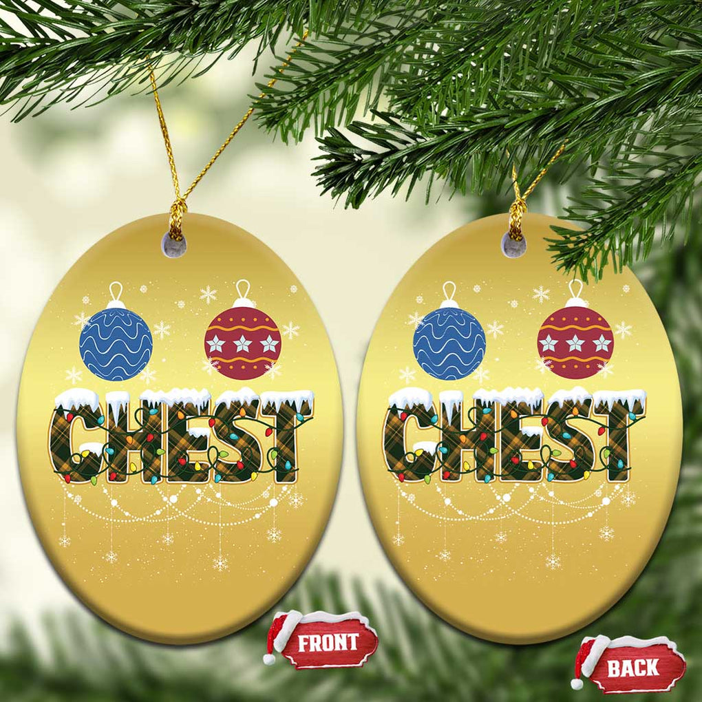 Christmas Couples Christmas Ornament Chestnuts Xmas Matching Family Funny Chest TS02 Oval Gold Print Your Wear
