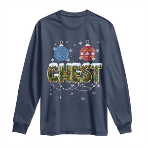 Christmas Couples Long Sleeve Shirt Chestnuts Xmas Matching Family Funny Chest TS02 Navy Print Your Wear