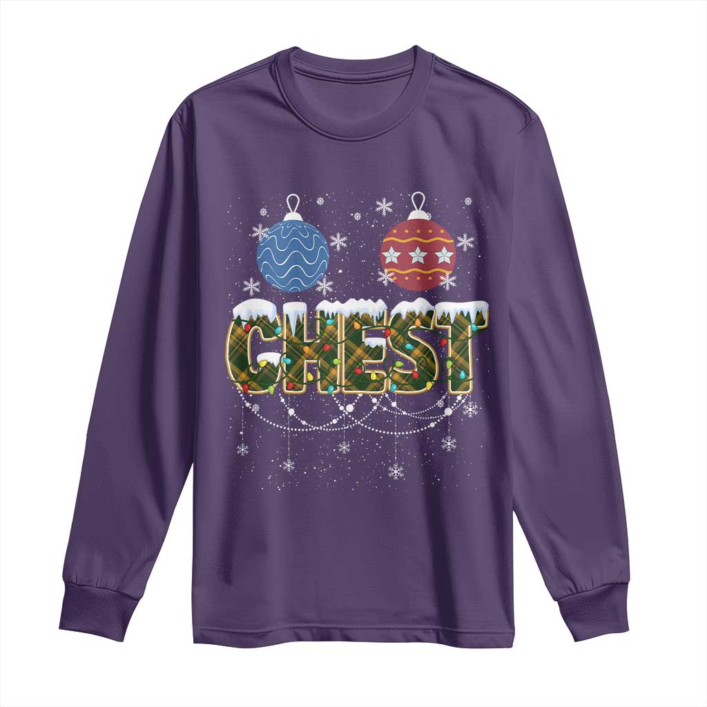 Christmas Couples Long Sleeve Shirt Chestnuts Xmas Matching Family Funny Chest TS02 Purple Print Your Wear