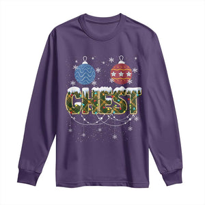 Christmas Couples Long Sleeve Shirt Chestnuts Xmas Matching Family Funny Chest TS02 Purple Print Your Wear