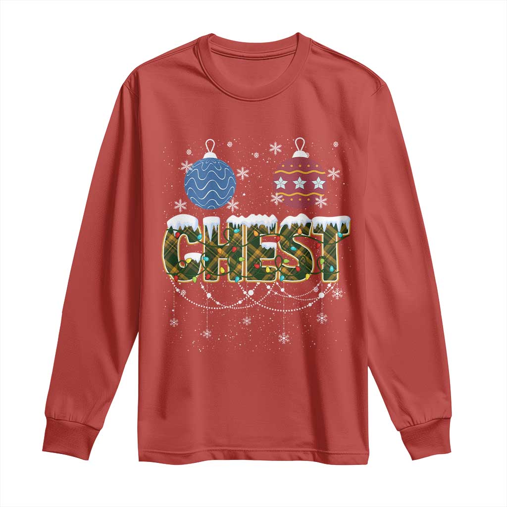 Christmas Couples Long Sleeve Shirt Chestnuts Xmas Matching Family Funny Chest TS02 Red Print Your Wear