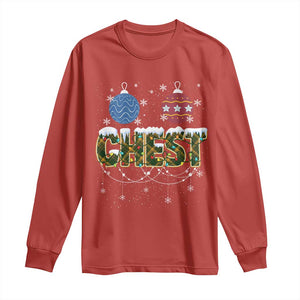 Christmas Couples Long Sleeve Shirt Chestnuts Xmas Matching Family Funny Chest TS02 Red Print Your Wear