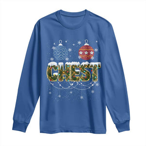 Christmas Couples Long Sleeve Shirt Chestnuts Xmas Matching Family Funny Chest TS02 Royal Blue Print Your Wear