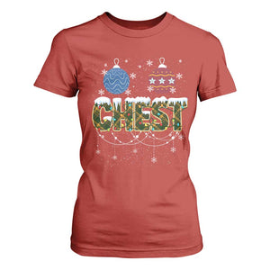 Christmas Couples T Shirt For Women Chestnuts Xmas Matching Family Funny Chest TS02 Red Print Your Wear