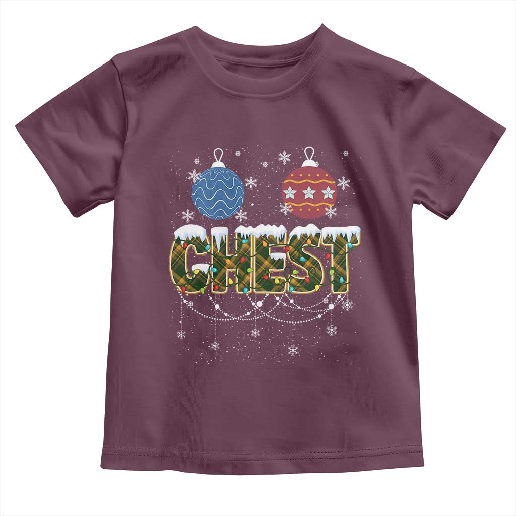 Christmas Couples Toddler T Shirt Chestnuts Xmas Matching Family Funny Chest TS02 Maroon Print Your Wear