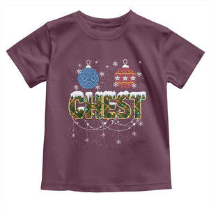 Christmas Couples Toddler T Shirt Chestnuts Xmas Matching Family Funny Chest TS02 Maroon Print Your Wear