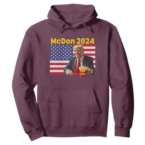 Funny Trump French Fries Hoodie McDon 2024 Cooking Fry American Flag TS02 Maroon Print Your Wear