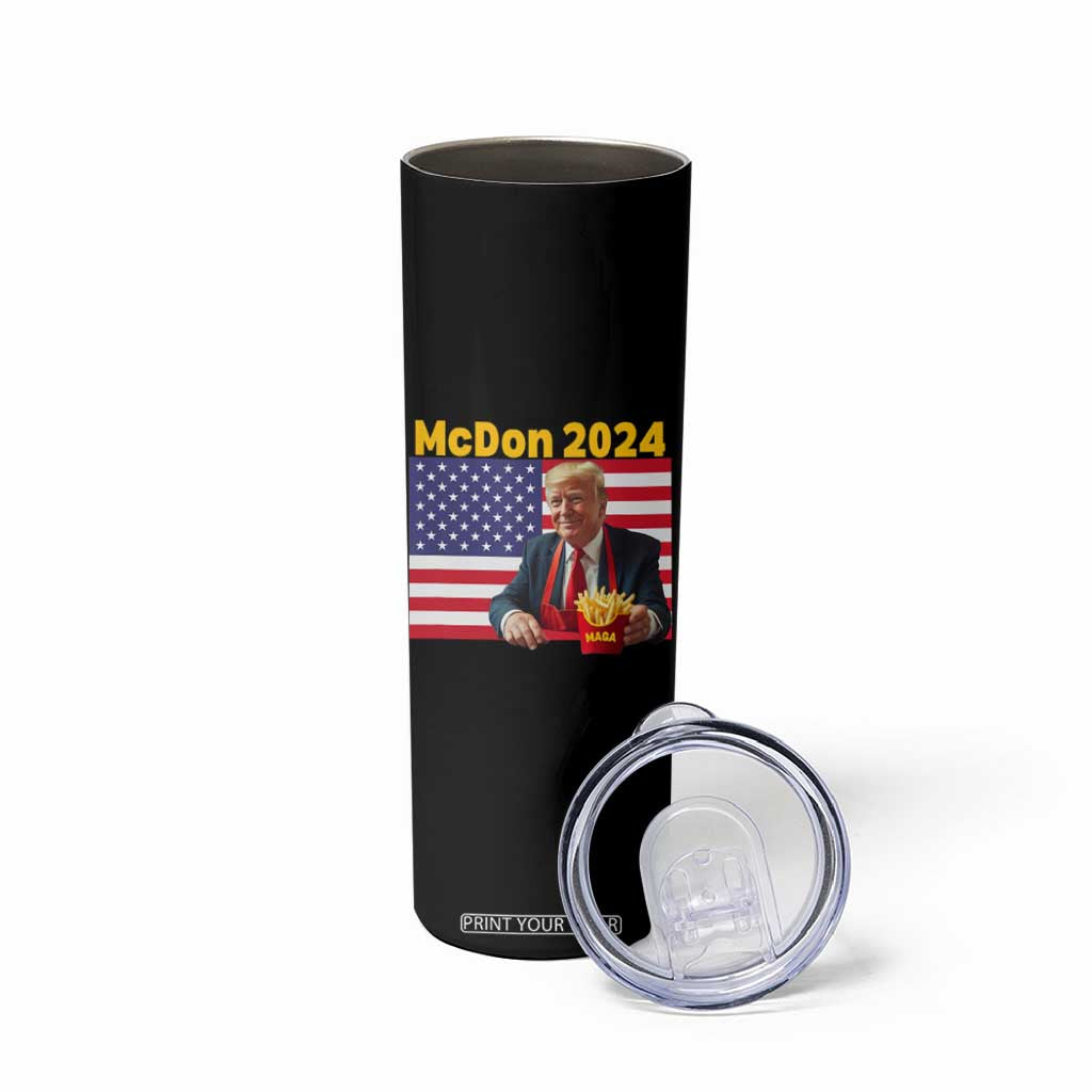 Funny Trump French Fries Skinny Tumbler McDon 2024 Cooking Fry American Flag TS02 Print Your Wear