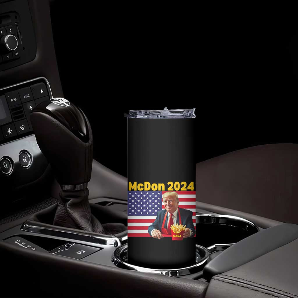 Funny Trump French Fries Skinny Tumbler McDon 2024 Cooking Fry American Flag TS02 Print Your Wear