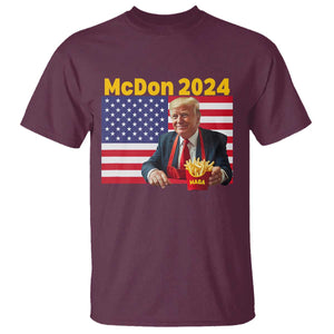 Funny Trump French Fries T Shirt McDon 2024 Cooking Fry American Flag TS02 Maroon Print Your Wear