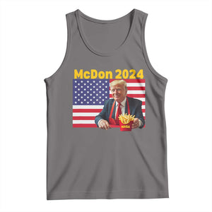 Funny Trump French Fries Tank Top McDon 2024 Cooking Fry American Flag TS02 Deep Heather Print Your Wear