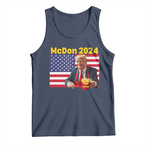 Funny Trump French Fries Tank Top McDon 2024 Cooking Fry American Flag TS02 Navy Print Your Wear