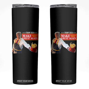 Funny Trump Fry 2024 Skinny Tumbler Make French Fries Great Again TS02 Black Print Your Wear
