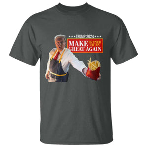Funny Trump Fry 2024 T Shirt Make French Fries Great Again TS02 Dark Heather Print Your Wear