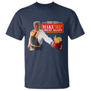 Funny Trump Fry 2024 T Shirt Make French Fries Great Again TS02 Navy Print Your Wear
