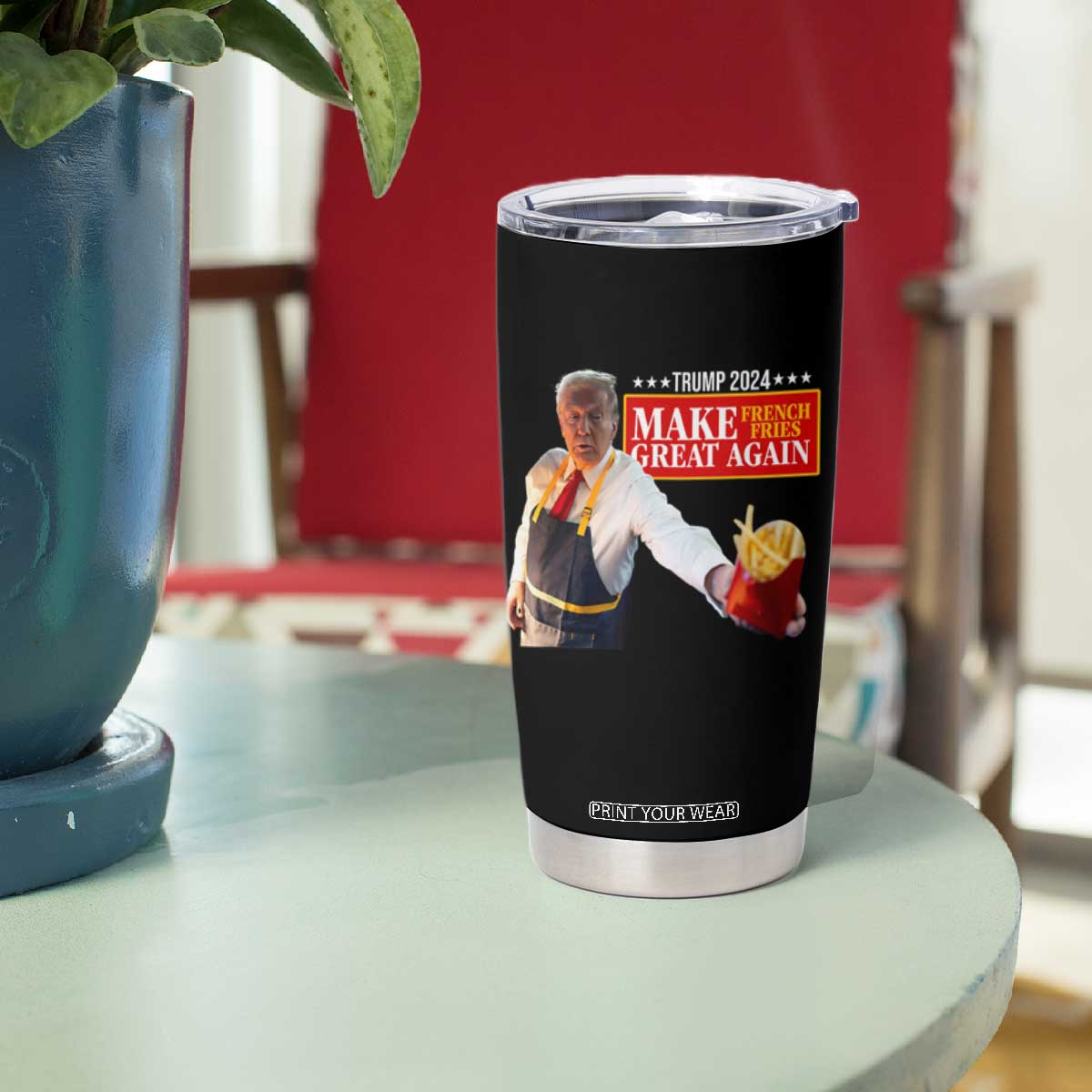Funny Trump Fry 2024 Tumbler Cup Make French Fries Great Again TS02 Print Your Wear