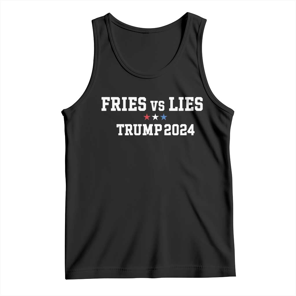 Funny Trump French Fry Tank Top Fries vs Lies 2024 TS02 Black Print Your Wear