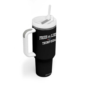 Funny Trump French Fry Tumbler With Handle Fries vs Lies 2024 TS02 Print Your Wear