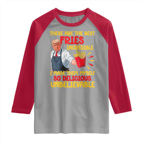 Funny Trump French Fry Raglan Shirt Made The Best Fries So Delicious Unbelievable TS02 Sport Gray Red Print Your Wear