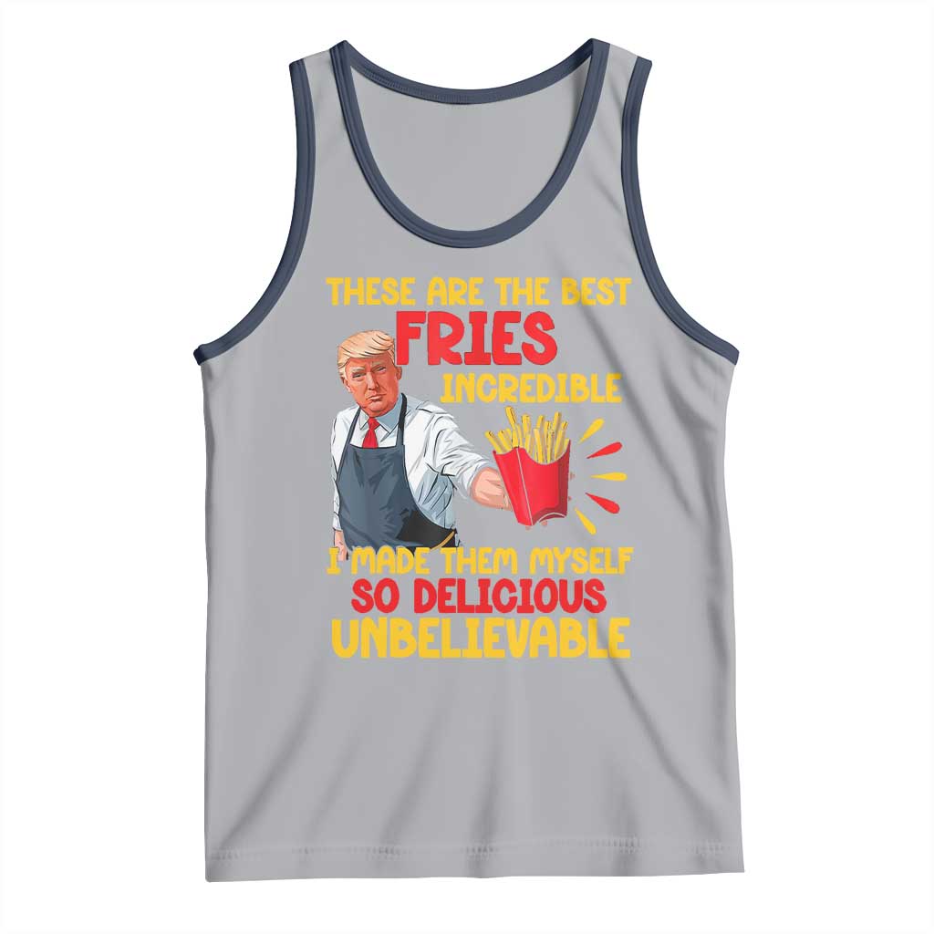 Funny Trump French Fry Tank Top Made The Best Fries So Delicious Unbelievable TS02 Athletic Heather Navy Print Your Wear