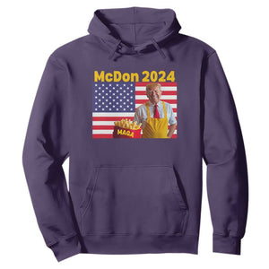 Funny Trump French Fries Hoodie McDon 2024 American Flag Cooking Fry TS02 Purple Print Your Wear