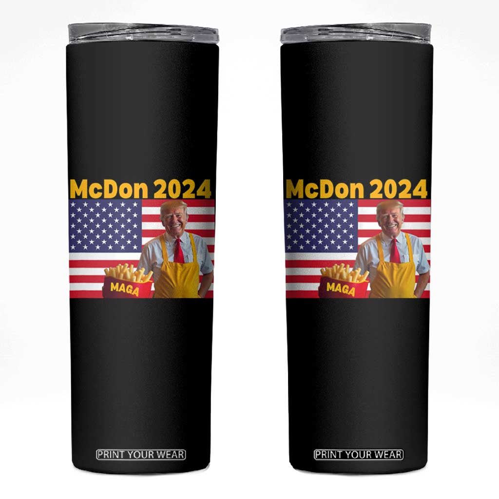 Funny Trump French Fries Skinny Tumbler McDon 2024 American Flag Cooking Fry TS02 Black Print Your Wear