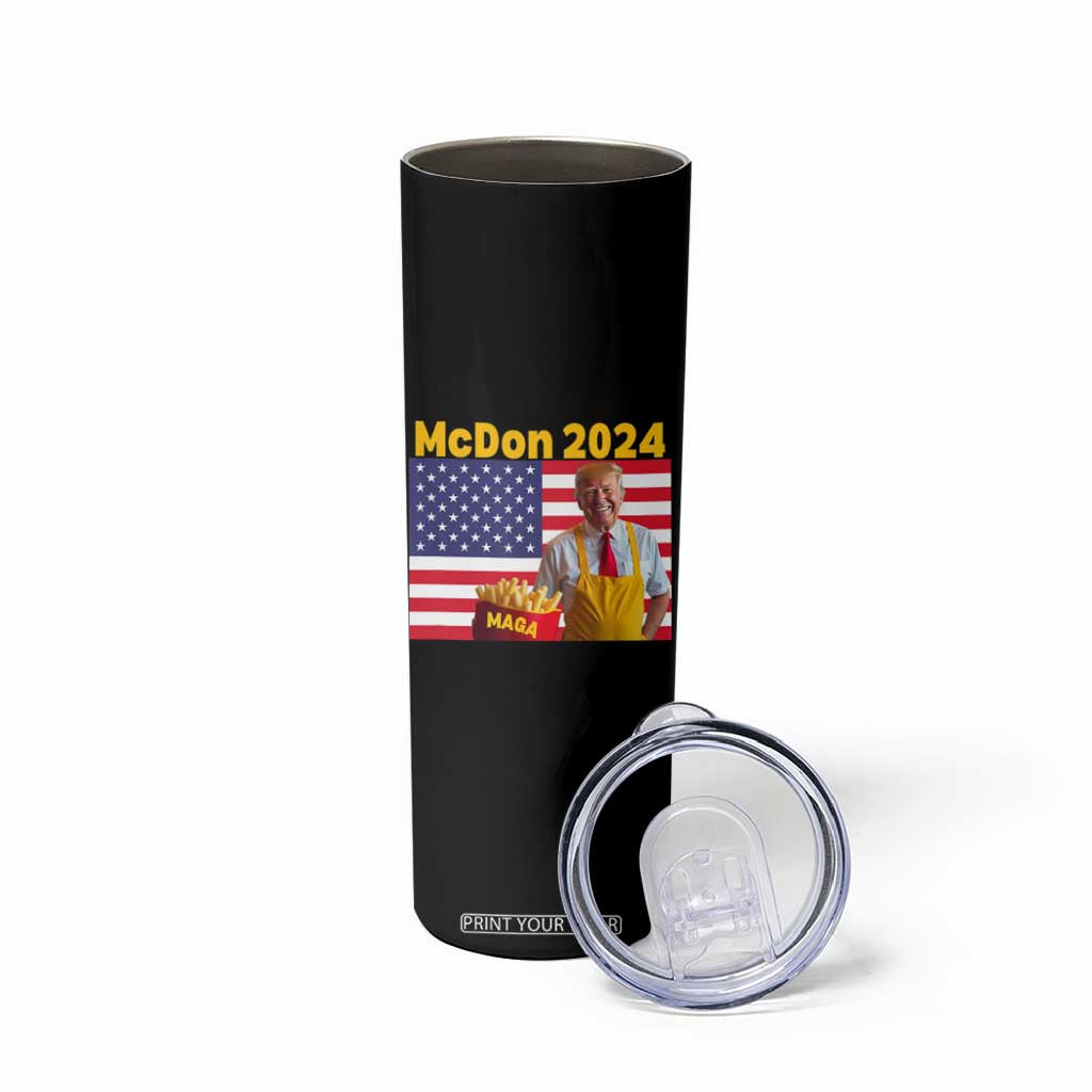 Funny Trump French Fries Skinny Tumbler McDon 2024 American Flag Cooking Fry TS02 Print Your Wear