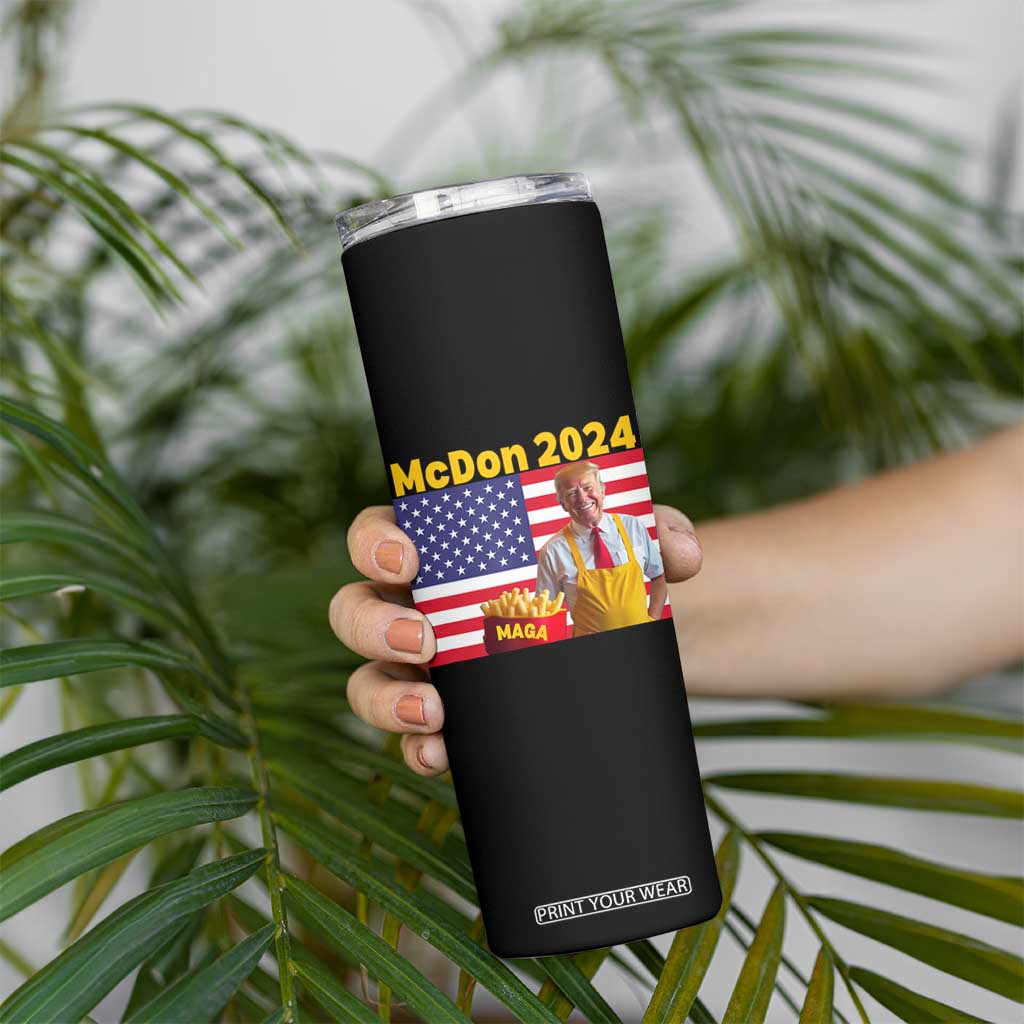 Funny Trump French Fries Skinny Tumbler McDon 2024 American Flag Cooking Fry TS02 Print Your Wear