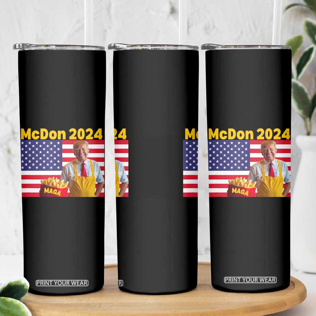 Funny Trump French Fries Skinny Tumbler McDon 2024 American Flag Cooking Fry TS02 Print Your Wear