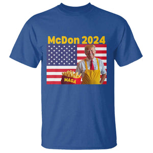 Funny Trump French Fries T Shirt McDon 2024 American Flag Cooking Fry TS02 Royal Blue Print Your Wear