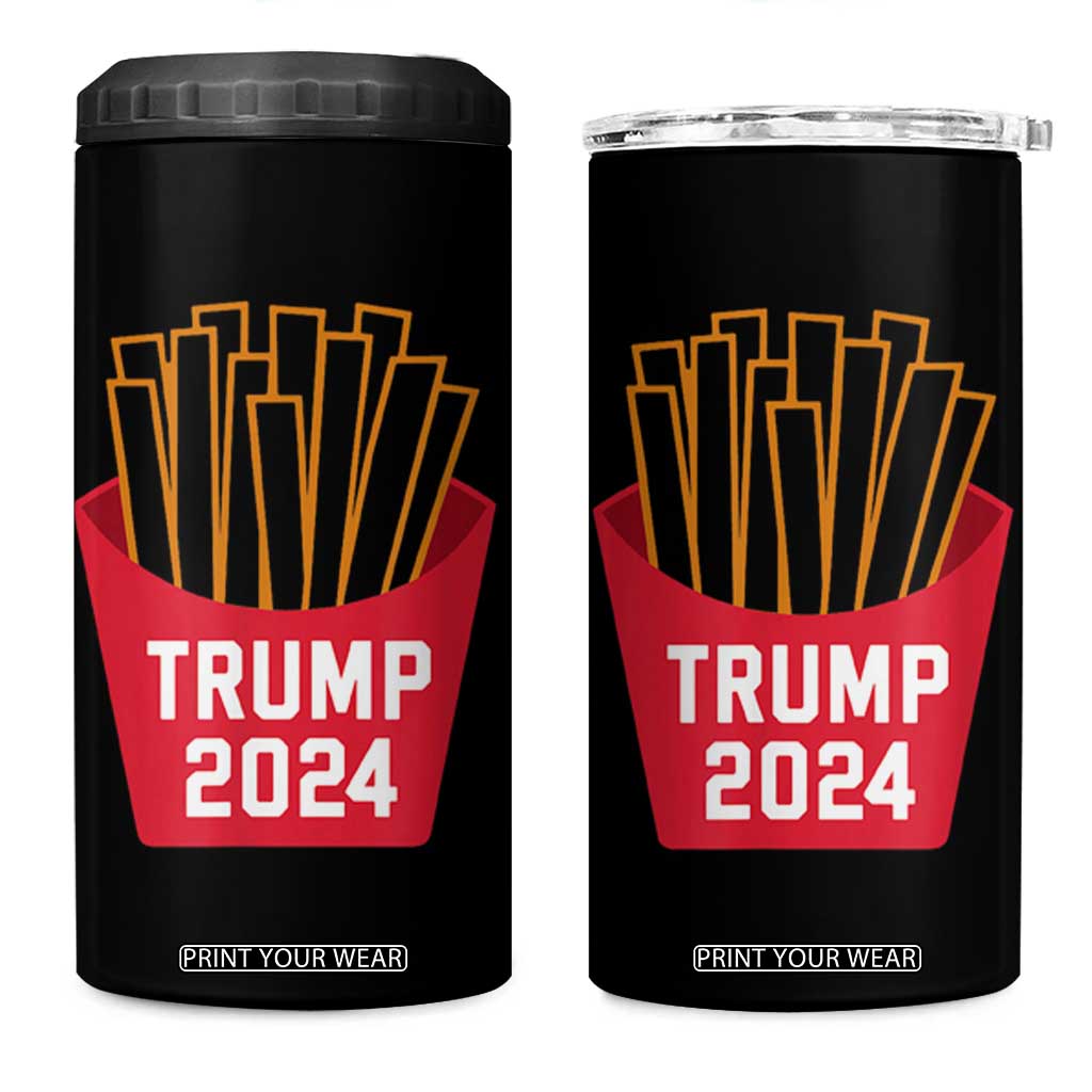 Funny Trump 2024 French Fries 4 in 1 Can Cooler Tumbler Fast Food Lover TS02 One Size: 16 oz Black Print Your Wear