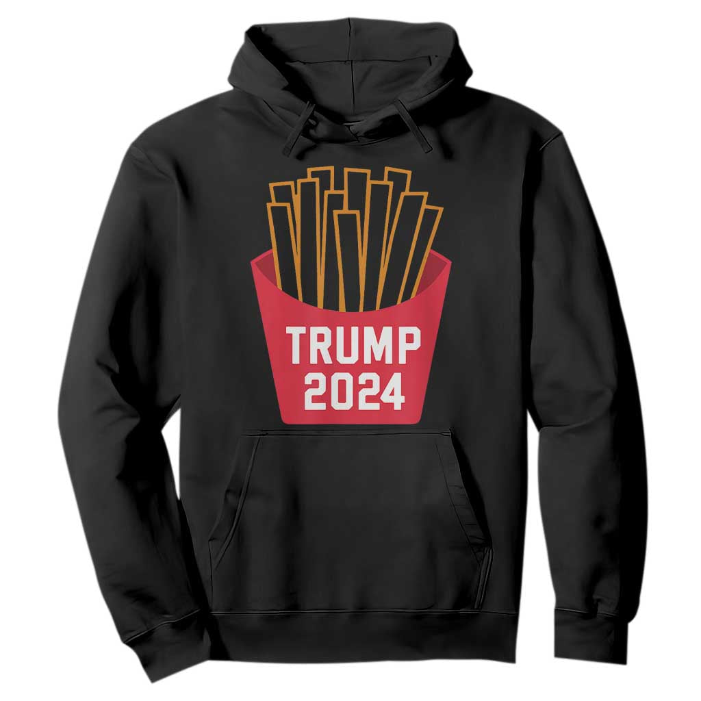 Funny Trump 2024 French Fries Hoodie Fast Food Lover TS02 Black Print Your Wear