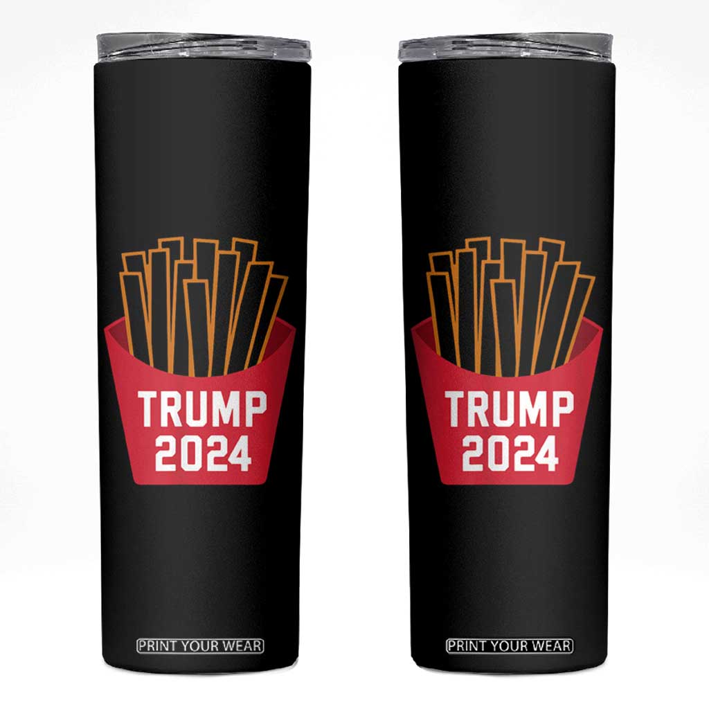 Funny Trump 2024 French Fries Skinny Tumbler Fast Food Lover TS02 Black Print Your Wear