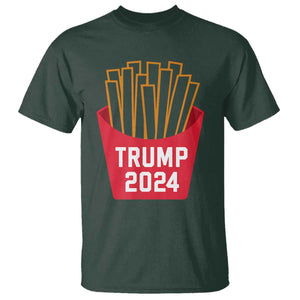 Funny Trump 2024 French Fries T Shirt Fast Food Lover TS02 Dark Forest Green Print Your Wear