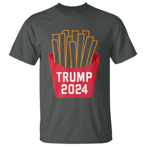 Funny Trump 2024 French Fries T Shirt Fast Food Lover TS02 Dark Heather Print Your Wear