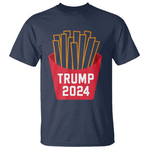 Funny Trump 2024 French Fries T Shirt Fast Food Lover TS02 Navy Print Your Wear