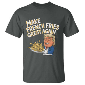 Funny Trump Fry 2024 T Shirt Make French Fries Great Again Cooking TS02 Dark Heather Print Your Wear