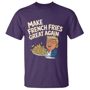 Funny Trump Fry 2024 T Shirt Make French Fries Great Again Cooking TS02 Purple Print Your Wear