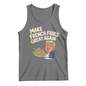 Funny Trump Fry 2024 Tank Top Make French Fries Great Again Cooking TS02 Black Heather Print Your Wear