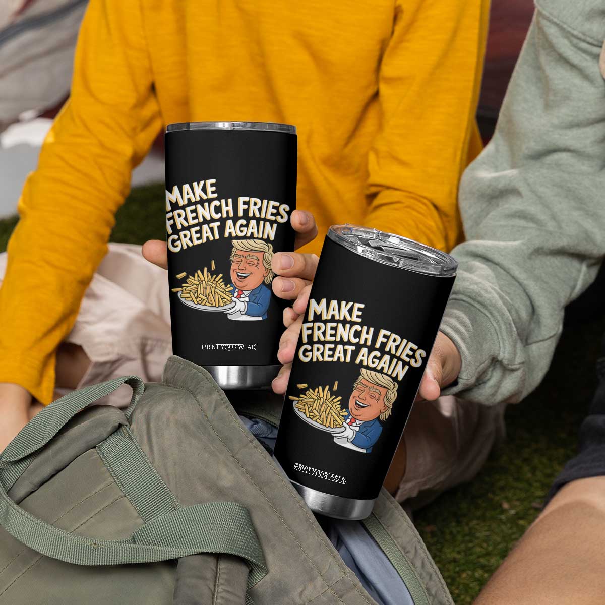 Funny Trump Fry 2024 Tumbler Cup Make French Fries Great Again Cooking TS02 Print Your Wear