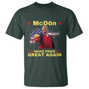 Funny Trump Friend Fry T Shirt McDon 2024 Make Fries Great Again TS02 Dark Forest Green Print Your Wear