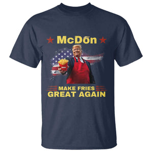 Funny Trump Friend Fry T Shirt McDon 2024 Make Fries Great Again TS02 Navy Print Your Wear