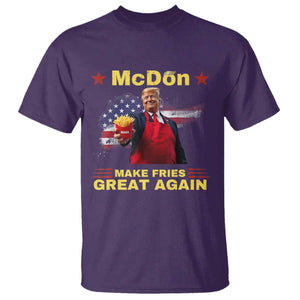 Funny Trump Friend Fry T Shirt McDon 2024 Make Fries Great Again TS02 Purple Print Your Wear